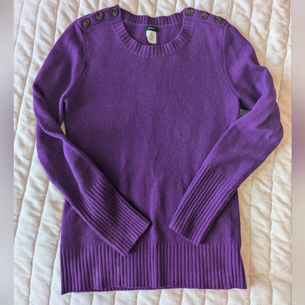 J. Crew Vibrant Purple Crew Neck Sweater